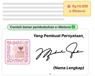 Contoh Pembubuhan e-Meterai